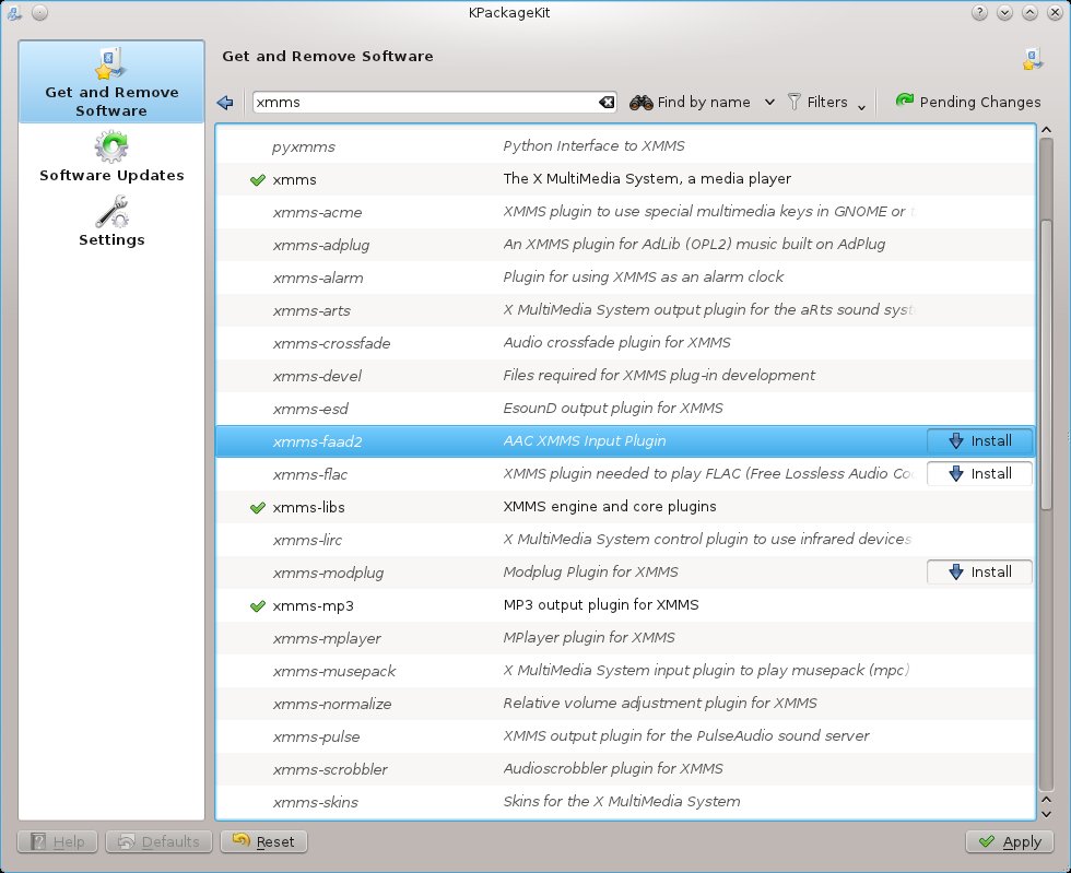 Kpackagekit with packages selected. Kpackagekit with packages selected.