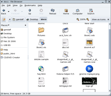 GNOME  Nautilus File Manager.