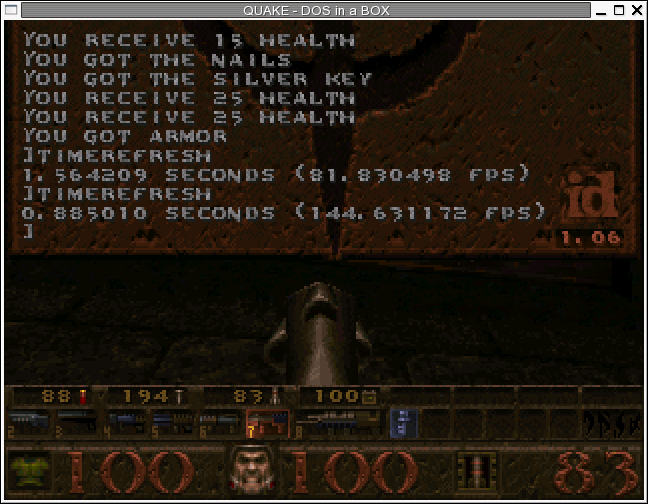 Quake running in xdosemu!. Quake running in xdosemu!.