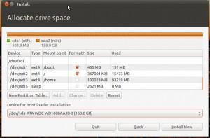 Setting up my custom partition layout. Setting up my custom partition layout.
