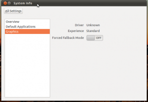 Graphics options to switch on Gnome fallback mode. Graphics options to switch on Gnome fallback mode.