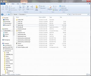 Windows 8 file manager. Quite cluttered indeed.