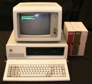 An old computer running IBM DOS. Before Microsoft bought it.