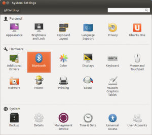 Ubuntu 12.10 System Settings window.