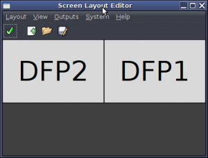 The arandr utility that is used to configure dual monitors. The arandr utility that is used to configure dual monitors.