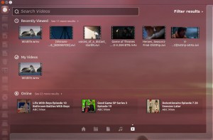 Ubuntu Unity dash. Searching for multimedia files.