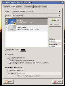 Mint Desktop Manager configuration screen.