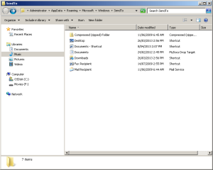 The Windows 7 file manager for comparison.