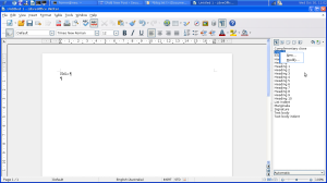 LibreOffice styles dialog open.