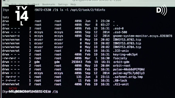 Linux command line usage in the show Mr Robot.