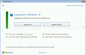 Windows 10 nag screen.