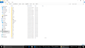 Windows 10 bash shell files.