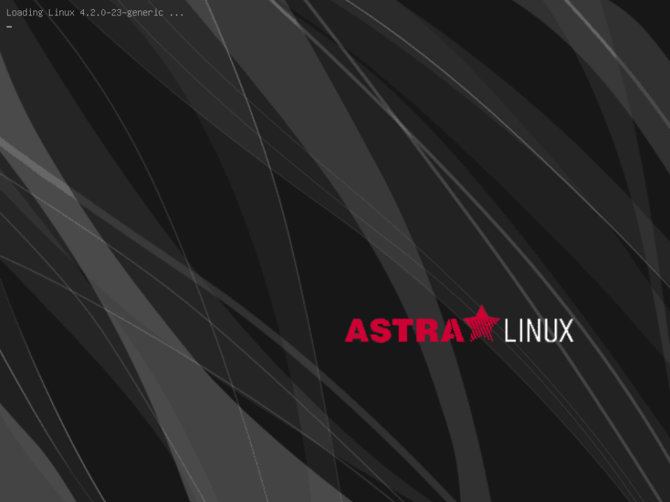 Astra Linux GRUB splash screen.