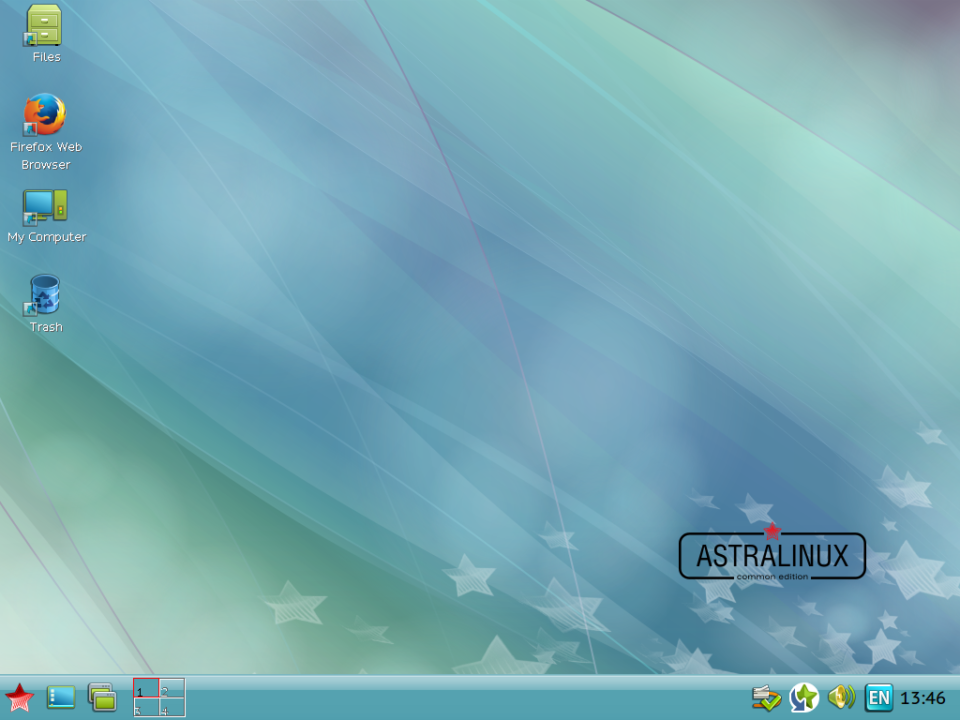 Astra Linux desktop environment.