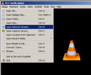 Opening a network stream with VLC.