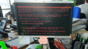 Petya cyber attack screen on Windows.
