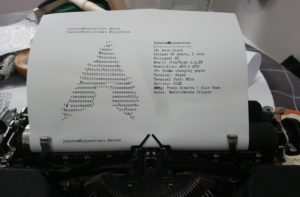 Linux shell on a typewriter.