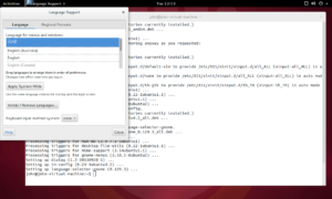 setting the system language in Hamara Linux.
