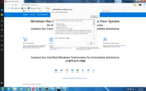 Fake scam website that purports to be Microsoft.