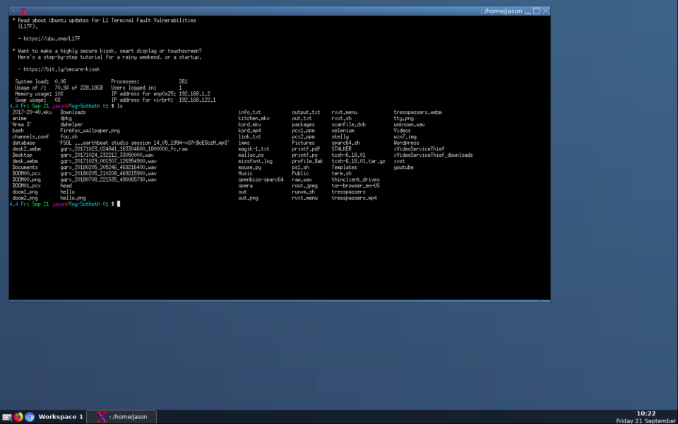 Linux desktop viewed over RDP.