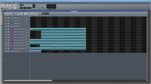 The MIDI file opened in LMMS.
