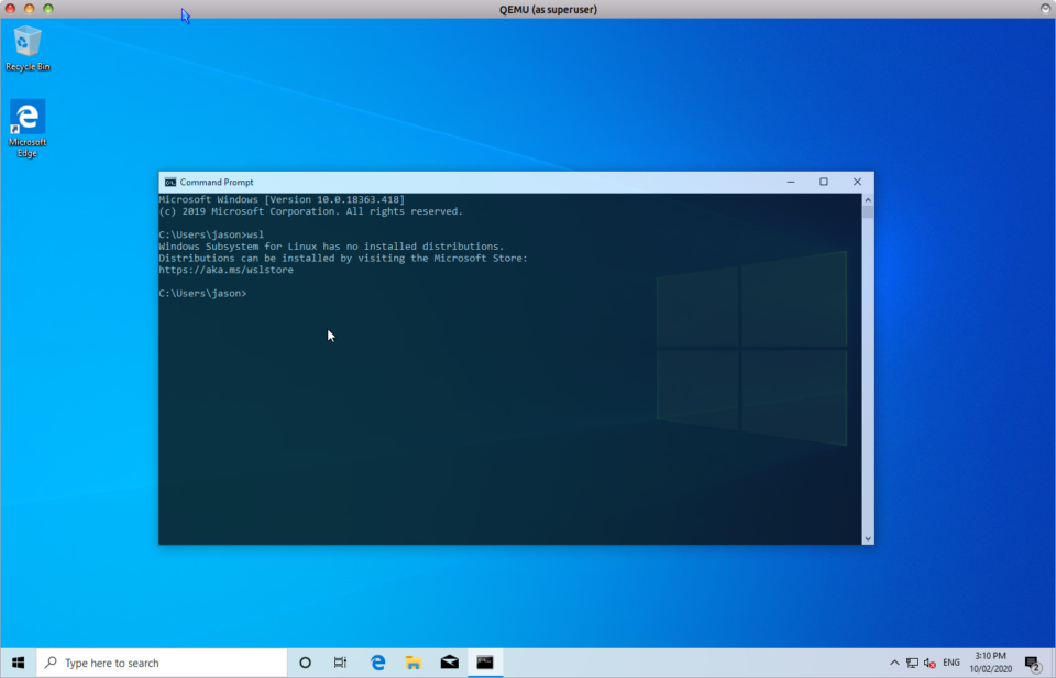 Windows Subsystem for Linux.