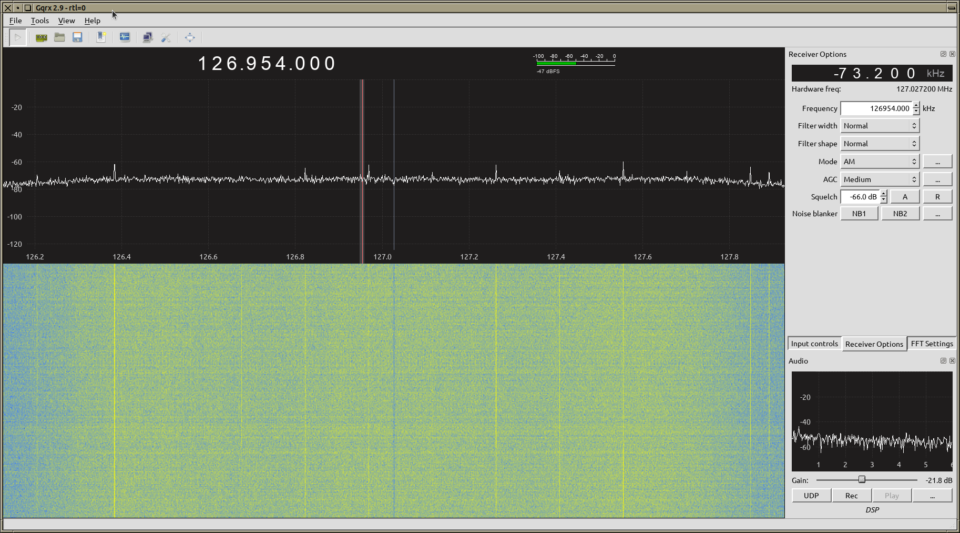Listening to aircraft chatter with gqrx easily.