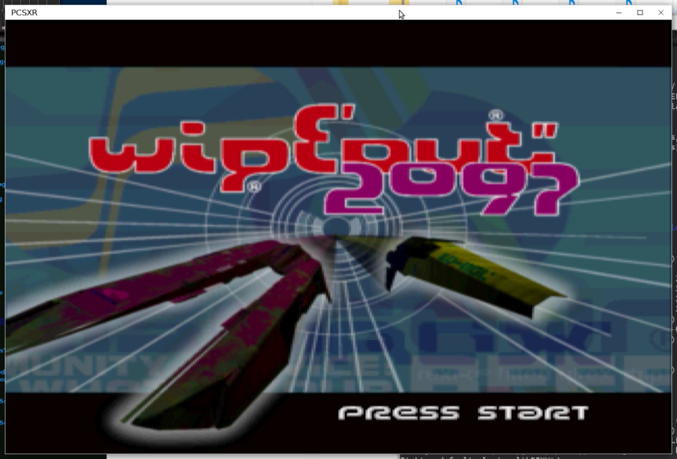 Emulating Wipeout 2097 on a Linux desktop.