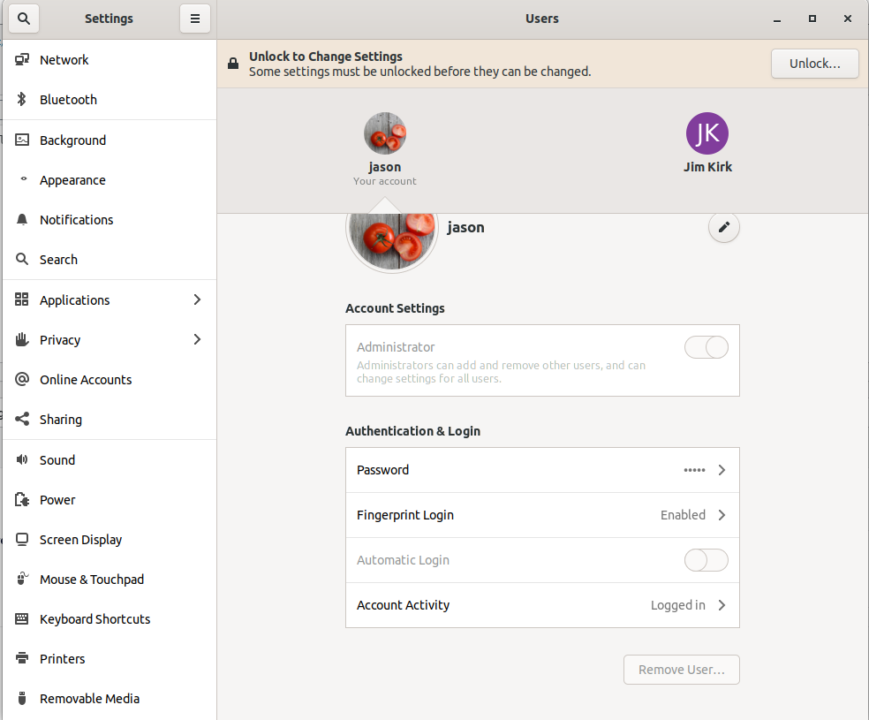 Fingerprint login option for Ubuntu.