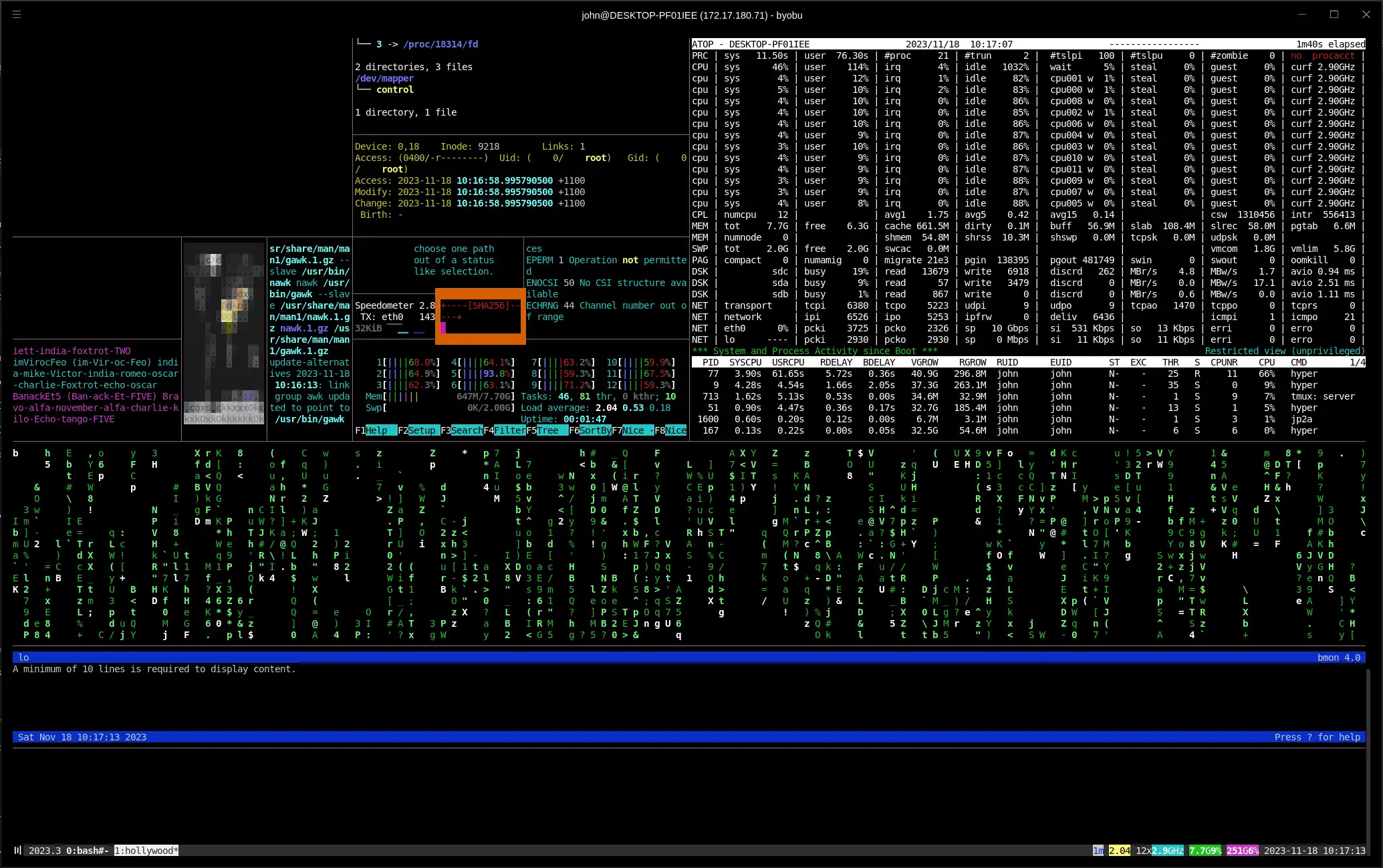 A typical Hollywood UNIX terminal.