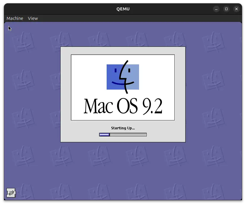 Mac OSX 9.2 boot splash screen.