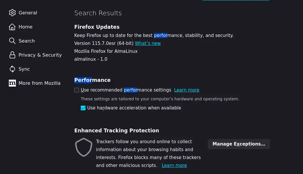 Firefox performance settings tweak.