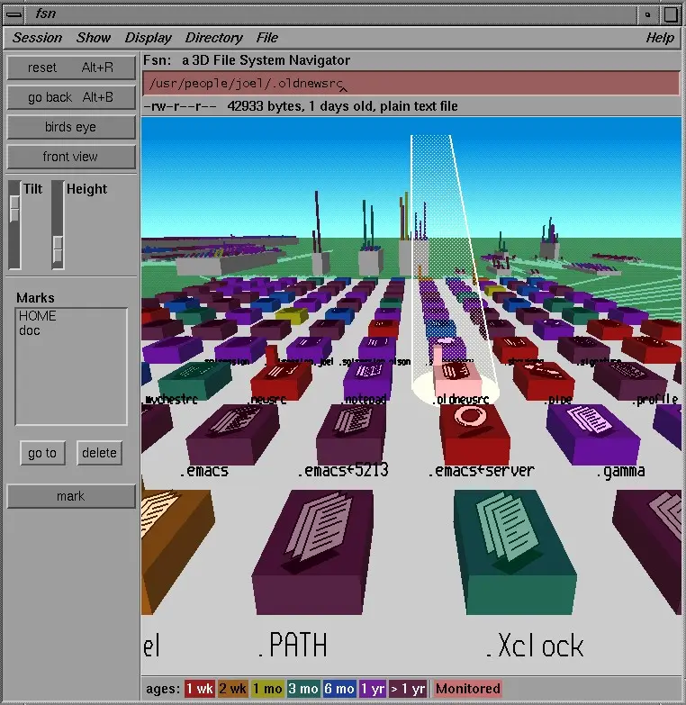 FSN running on SGI IRIX. This is a file manager for UNIX.